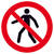 Für Fußgänger verboten Verbotsschild - Verbotszeichen selbstkl. Folie , Größe 10cm DIN EN ISO 7010 P004 ASR A1.3 P004