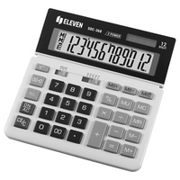 Eleven Kalkulator SDC368, biało-czarny, biurkowy, 12 miejsc, podwójne zasilanie