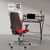 Bürostuhl / Drehstuhl PRO-TEC 200 Stoff rot Alu poliert hjh OFFICE