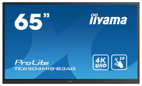 iiyama TE6504MIS-B3AG visualizzatore di messaggi Pannello piatto interattivo 165,1 cm (65") Wi-Fi 400 cd/m² 4K Ultra HD Nero Touch screen Processore integrato iiWare 9.0