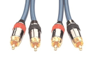 e+p B 833/5 audio kabel 5 m 2 x RCA Zwart, Blauw, Rood