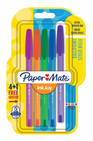 Papermate InkJoy 100 ST Blauw, Groen, Oranje, Roze, Paars Stick balpen Medium 5 stuk(s)