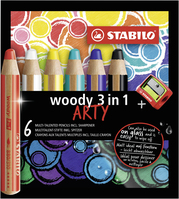 STABILO woody 3 in 1 ARTY Wielobarwny 6 szt.