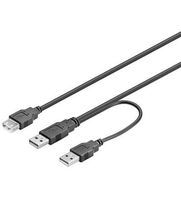 Microconnect USBAAA USB cable 0.3 m USB 2.0 USB A Black