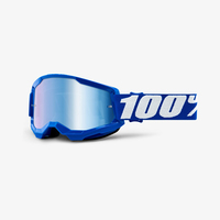 100% Strata 2 Goggle Wintersportbrille Blau Unisex Zylindrische (flache) Linse