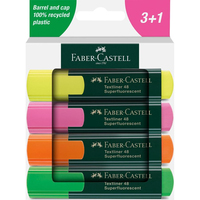 Faber-Castell Textliner 48 marqueur 4 pièce(s) Vert, Orange, Rose, Jaune