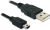 DeLOCK 82311 USB kábel 3 M USB 2.0 USB A Mini-USB B Fekete