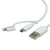 ROLINE 8pin + MicroB to USB Charge & Sync Cable, white 1 m