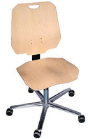 XL Arbeitsstuhl Modell 8320, Sitzhöhe 520-720mm, Rollen, Belastung 160kg, Kunstleder-Sitz Schwarz