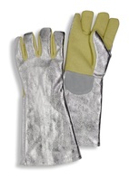 Hitzeschutzhandschuhe metallisiert Aramid, bis 250°C Kontaktwärme, 5 Finger, Länge 465mm, Größe 11