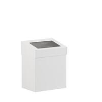 Aluminium Abfallbehälter, mit Pushdeckel, für Wandmontage, 18 Liter, Farbe Weiß