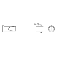 Plato Lötspitze für Weller Serie LT, Meißelform, LT D/4,6 x 0,8 mm, gerade