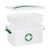 Relaxdays Medizinbox, 5 Fächer, Erste Hilfe Kasten für Hausapotheke, Kunststoff, HxBxT: 14,5 x 30 x 20 cm, weiß/grün