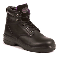 Ladies Black Tie Boot Sip - Size 5