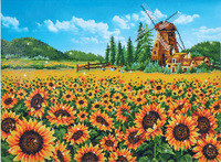 Diamond Painting Kit: Sunflower Windmill