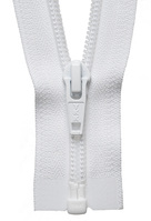 Nylon Open End Zip: 56cm: White