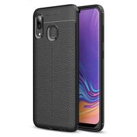 NALIA Leather Look Cover compatible with Samsung Galaxy A40, Ultra Thin TPU Silicone Protective Phone Case Shockproof Rubber Back Skin, Soft Slim Gel Protector Mobile Smartphone...