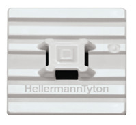 Befestigungssockel, Polyamid, weiß, selbstklebend, (L x B x H) 28 x 28 x 6.3 mm