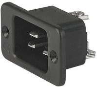 Stecker C20, 3-polig, Schraubmontage, Lötanschluss, schwarz, 6163.0001