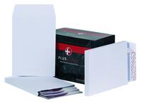 Plus Fabric Pocket Gusset Envelope C4 Peel and Seal Plain Power-Tac 25mm Gusset 120gsm White (Pack 100)