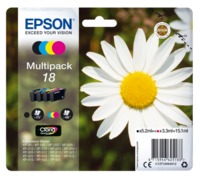 Epson 18XL Daisy Black CMY Colour High Yield Ink Cartridge 11.5ml 3x7ml Multipack - C13T18164012