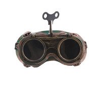 lunettes steampunk bronze avec rabat et clef