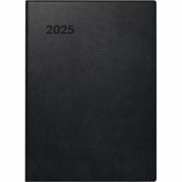 Taschenkalender 731 10x14cm 1 Woche/2 Seiten Kunststoff schwarz 2025