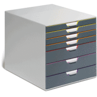 Schubladenbox Varicolor 7 7 Fächer grau/farbiger Verlauf