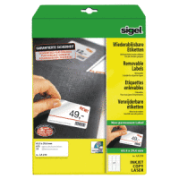 Etiketten Inkjet/Laser Kopier 63,5x29,6mm ablösbar VE=675 Stück (25 Blatt) weiß