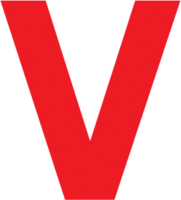 Einzelbuchstabe - V, Rot, 35 mm, Folie, Selbstklebend, Für außen und innen