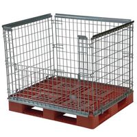 Folding and stackable mesh pallet retention units
