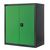 Black carcass cupboard - green doors, 1015mm high with 1 shelf
