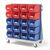 Louvre panel trolleys with small parts bins - Complete with containers Single sided