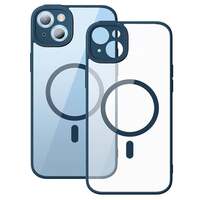 Baseus Frame iPhone 14 Plus Transparent Magnetic tok Tempered üveg fólia kék (ARJT030003)