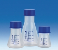 500ml Erlenmeyer flasks wide mouth GL 45 PP with blue screw neck