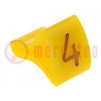 Markers; Marking: 4; 6÷10.5mm; H: 16mm; A: 10mm; -30÷100°C; leaded