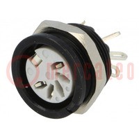 Connector: DIN; contact; vrouwelijk; PIN: 5; Indeling: 180°; 34V; 2A