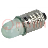 Lampe LED; vert; E10; 24VDC; 24VAC; Lumin.AC: 800÷1000mcd