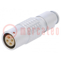 Connector: circular; 2B; plug; female; PIN: 4; soldering; for cable