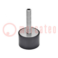 Vibroisolation foot; Ø: 50mm; H: 22mm; Shore hardness: 70; 2.5kN