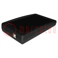 Lector RFID; 5V; USB; antena,zumbador; 92x146x29mm; negro; 125kHz