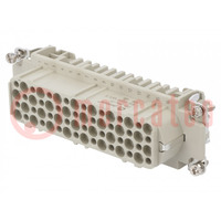 Connector: HDC; contact insert; female; DD; PIN: 64; 64+PE; crimped