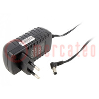 Power supply: switching; mains,plug; 9VDC; 1.5A; 13W; Plug: EU; 84%