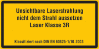 Kennzeichnung für Laserklassen - Gelb/Schwarz, 15 x 30 cm, Aluminium, Text