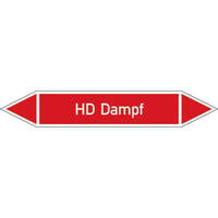Rohrleitungskennzeichnung/Pfeilschild Gruppe2 Dampf(rot),selbstkl.12,6x2,6cm Version: P2025 DIN 2403 - HD Dampf P2025