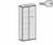 Garderobenschrank mit ausziehbarem Garderobenhalter, mit Mittelseite und 7 Dekor-Einlegeböden, abschließbar, 1000x425x2304, Lichtgrau/Lichtgrau