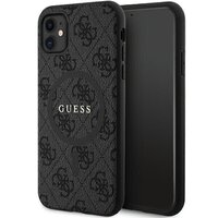 1_Guess GUHMN61G4GFRK iPhone 11 6,1" / Xr schwarz/schwarz Hardcase 4G Collection Leder Metall Logo MagSafe