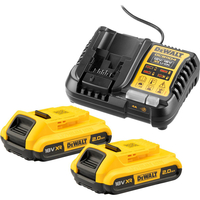 DEWALT DCB1104D2-QW, KIT DE BATERÍAS Y CARGADOR, 2X BATERÍAS DCB183-XJ, 1 X CARGADOR RÁPIDO DCB1104-QW, 18V / 2.0 AH, INDICADOR