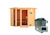 Sauna Kunda mit Zubehör-Set, 236x184x208cm, Eckeinstieg