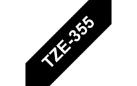 TZe-Schriftbandkassetten TZe-355, weiß auf schwarz Bild1